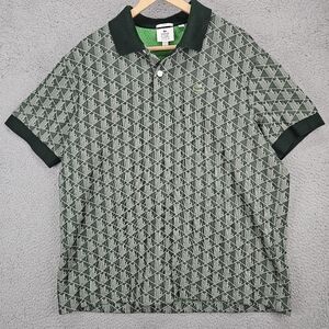 Lacoste LIVE Classic Fit Unisex Monogram Jacquard Green Polo Size 2XL